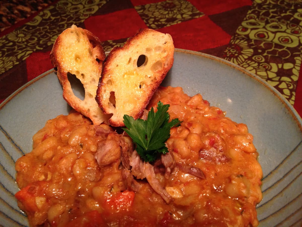Lazy Day Cassoulet with Slow Roasted Pork