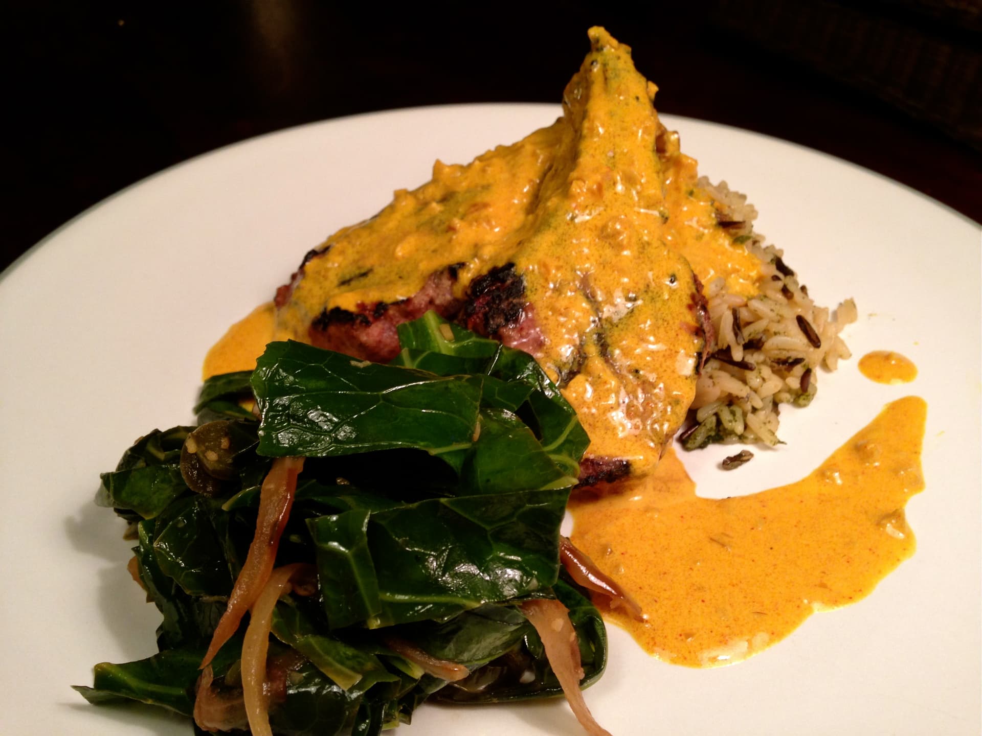 Vij's Lamb Popsicles with Curry Cream Sauce