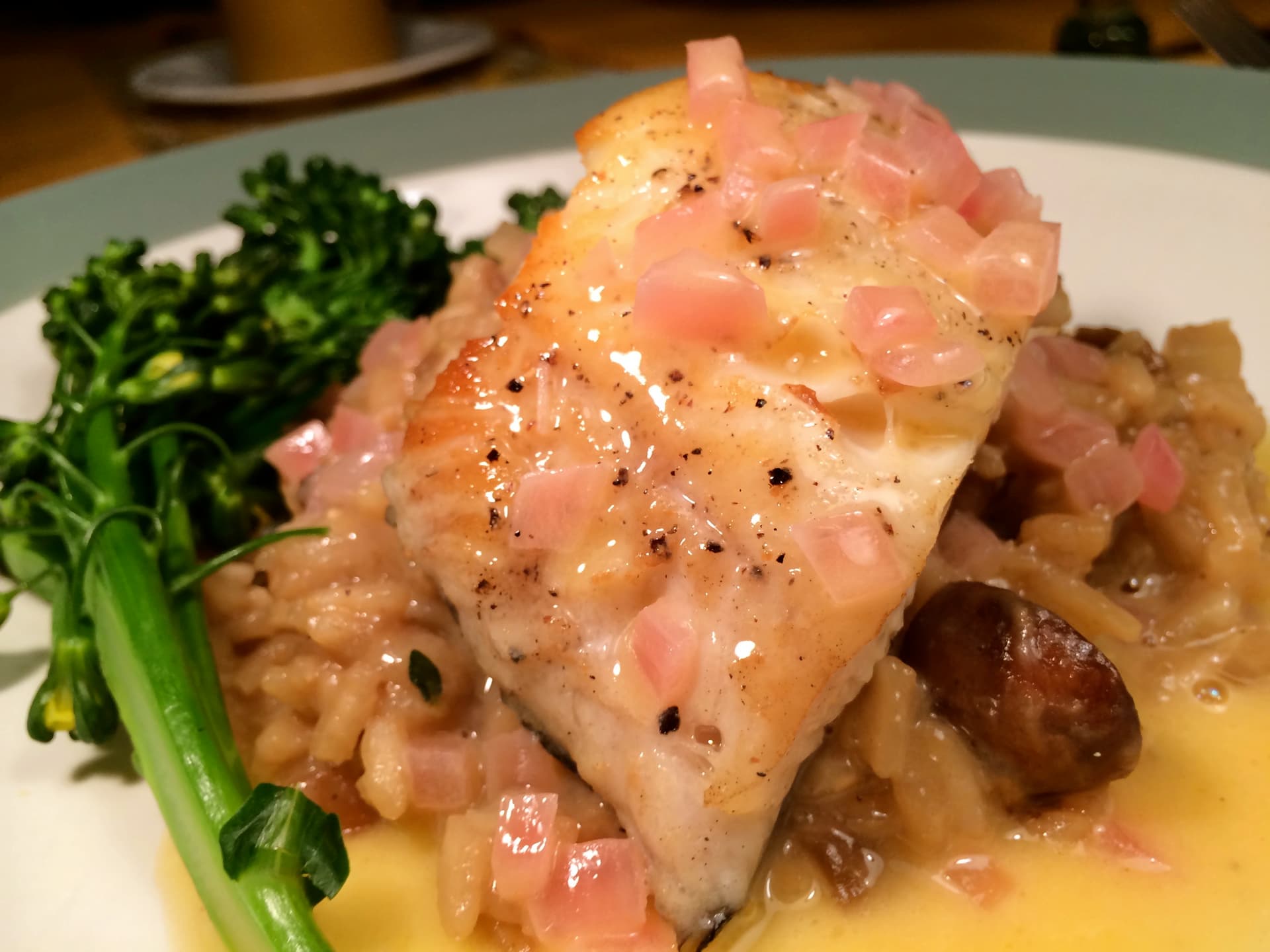 Don't Rush the Mushroom Risotto with Black Cod and Beurre Blanc