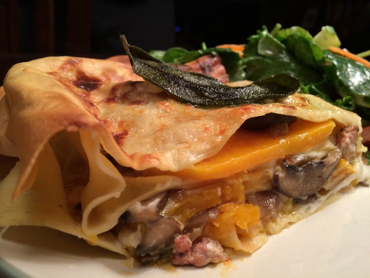 Cold Snap Lasagna with Sausage, Sage, and Squash