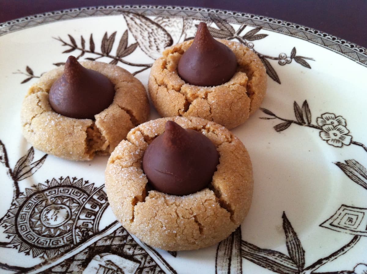 Charlotte's Peanut Butter Cookies with Chocolate Kisses