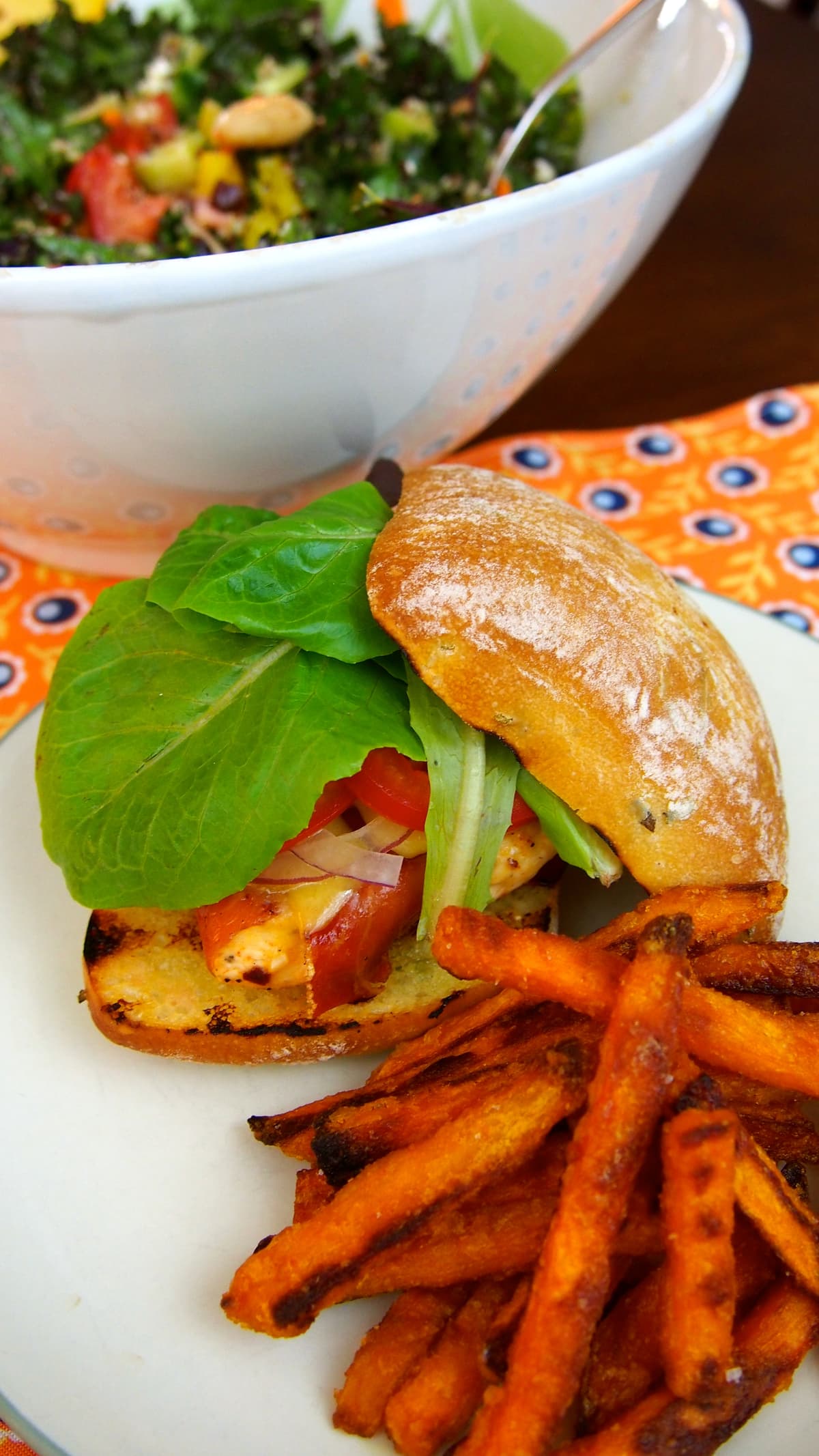 Mountaineer's Proscuitto-Wrapped Chicken Slider with Marinated Quinoa-Kale Salad